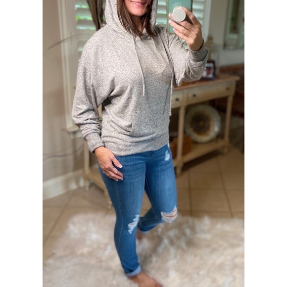 ⭐️Plush Drawstring Brushed Hacci Knit Hoodie 0919 - Picture 1 of 8